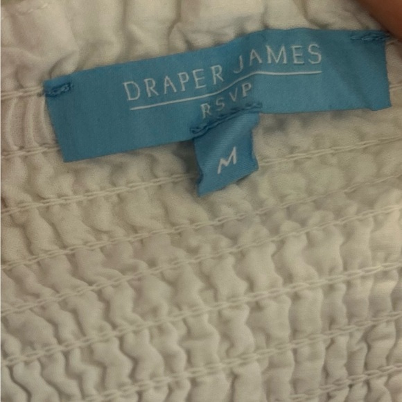 Draper James White Maxi Dress Medium W/ Ruffles & Floral Details Sleeveless - Picture 6 of 6